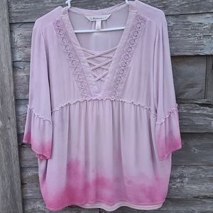 Tie Dye Baby Doll Pink Top
